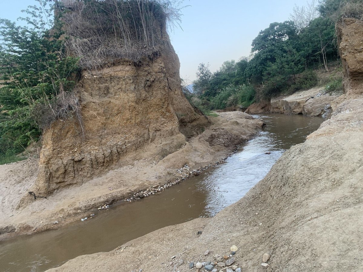 Eroded riverbanks in Burundi