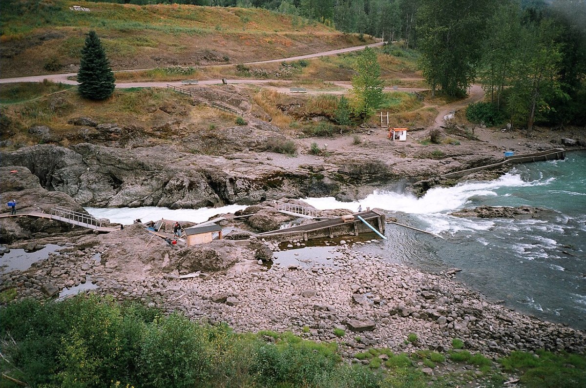 Wet’suwet’en fishing site on the Bulkley River at Moricetown Canyon, British Columbia